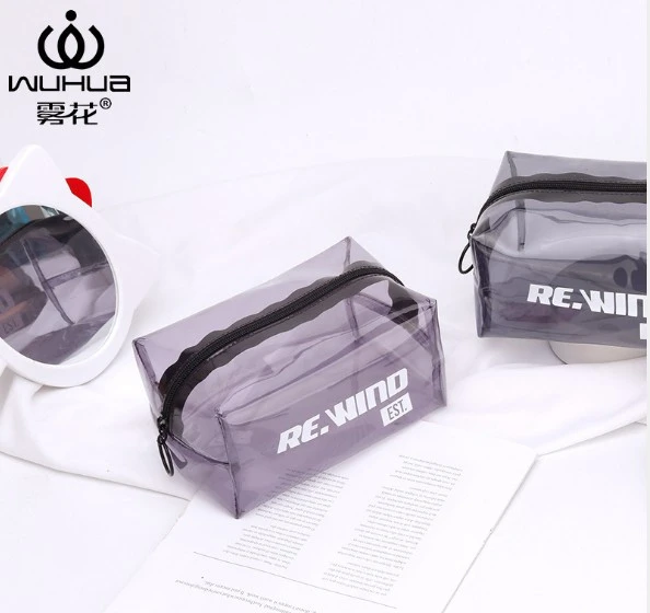 Wholesale Customised Professional Holiday Travel Large Small Transparent Vinyl Clear Pvc Brush Makeup Bag