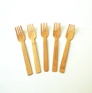 Wholesale disposable bamboo cutlery set natural bamboo cutlery biodegradable bamboo knife and fork