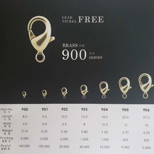 Wholesale Excellent Korean Quality Lead Free Brass Raw Lobster Clasp 900 Series for Jewelry