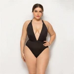 wholesale fashion plus size solid color swimwear women hot  swimwear high quality thong bikini beachwear
