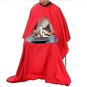 Wholesale Free Shipping Hairdressing Salon Hair Cut Waterproof Barber Cape With Window