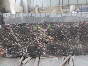 Wholesale High Quality Cuckoo Black Marble With Red Veins Slab