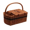 Wholesale hot  Picnic Hamper Basket Wholesale Hand Woven Willow Outdoor Food Storage Picnic Basket With Cutlery and Handle Box