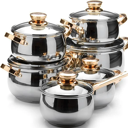 wholesale kitchen accessories round body  stainless steel ceramic coating casserole cookware sets for home kitchen cooking