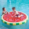 Wholesale large inflatable watermelon float, funny pool float plastic fruit life raft for adult