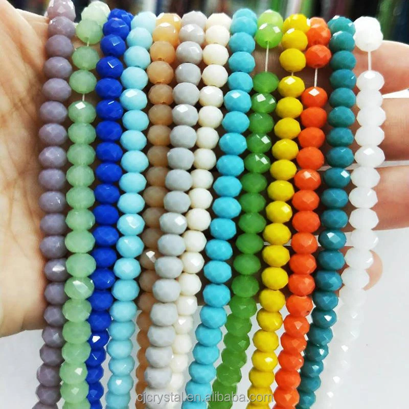 Wholesale loose crystal faceted rondelle beads 6mm,glass beads for jewelry making