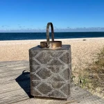 Wholesale Moroccan  Lantern  Perforated Paisley Pattern  Gold  Lattice Contrast Patina  Iron Handmade Metal  product