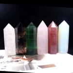 wholesale natural clear rose quartz crystal point bedside table lamp crystals healing stones natural crystal lamp