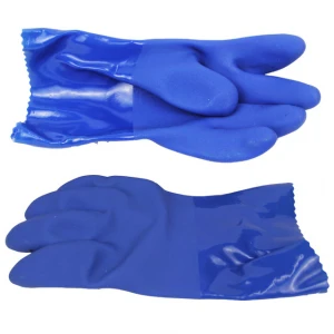 wholesale natyal latex oil resistant anti slip waterproof blue nitrile vinyl safety  working glove