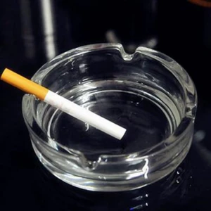Wholesale new design cheap clear glass ashtray round glass ashtray with logo