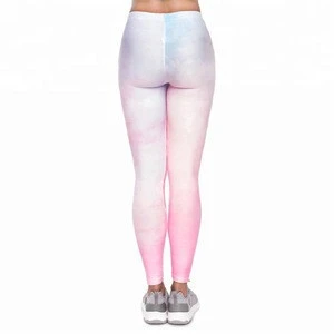 wholesale pastel marble pattern polyester women fitness spandex leggings