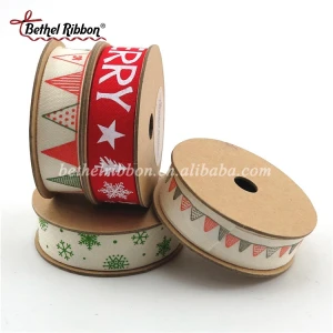 Wholesale Printed Christmas Snow Flake Decorative Grosgrain Ribbon