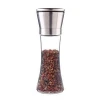 wholesale stainless steel glass manual salt and pepper grinder bottle