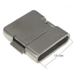 wholesale Stainless Steel Watch Band Clasp 304 Rectangle men watch parts 19x19x5mm Hole: 15x3mm 904353
