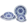 Wholesale western ancient serving plates blue dinner set wedding ceramic plates