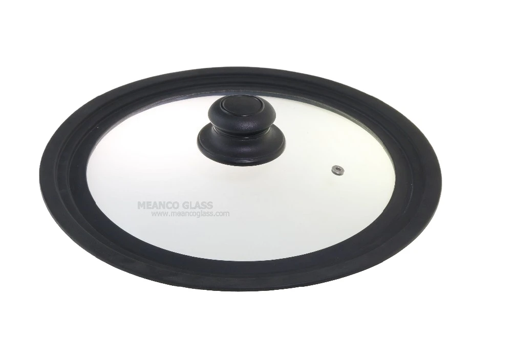 Wide Rim Type with silicon ring inside Tempered Glass Lid for cookware