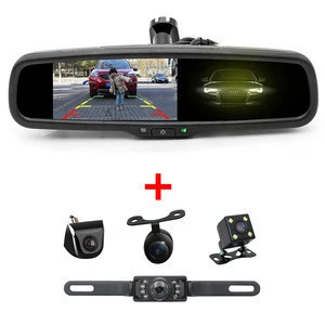 Wide View Angle Car Rearview System Reverse Backup Camera + Wide Screen 4.3 Inch Mirror Monitor Kit