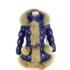 Winter Baby Big Raccoon Fur Puffer Jacket Trim Kids Down Jacket/ Kids Fur Coat