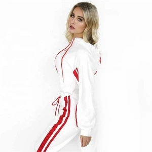 Woman tracksuits wholesale sweat suits running clothes 2 pieces set gym wear red training sportswear