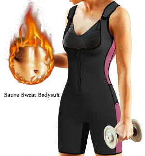Women Full Body Shapewear Sweat Neoprene Suit Waist Trainer Bodysuit Adjustable Straps Weight Loss Corset