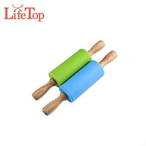 Wooden Handle Silicone Mini Rolling Pin