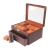 Wooden MDF watch box organizer 20 units luxury PU leather window package watch case