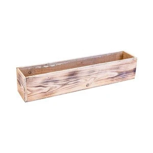 Wooden Planter Box, Whitewash with Plastic Liner