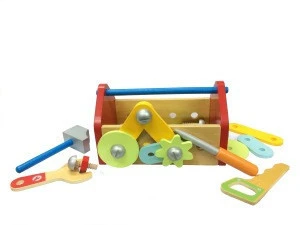 Wooden Take-Along Tool Box with Accessories Pretend Play Set