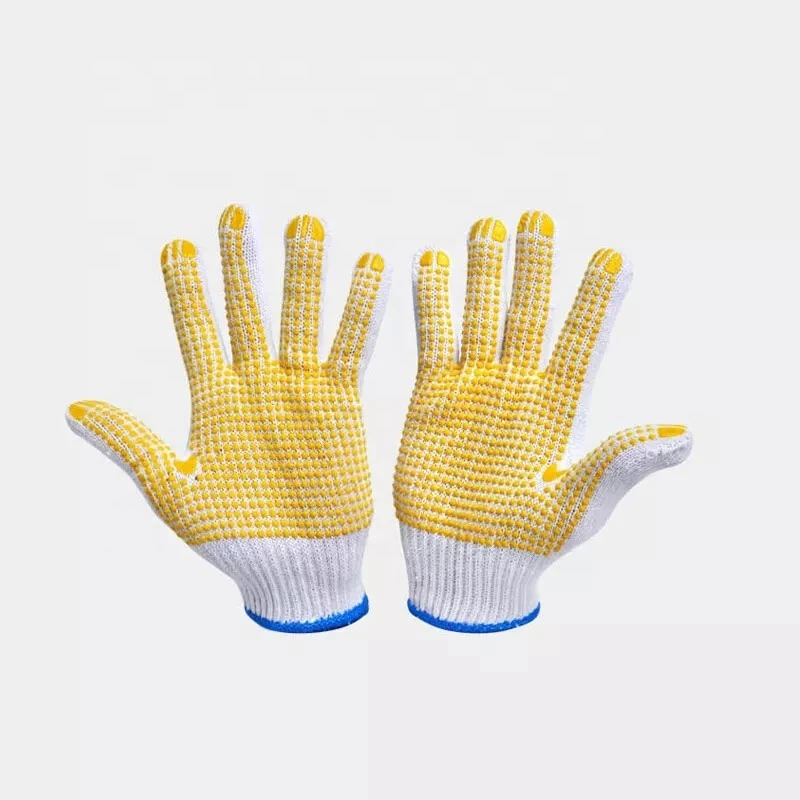 working gloves dotted plastic High quality outdoor Pvc red dotted safety gloves working for Garden
