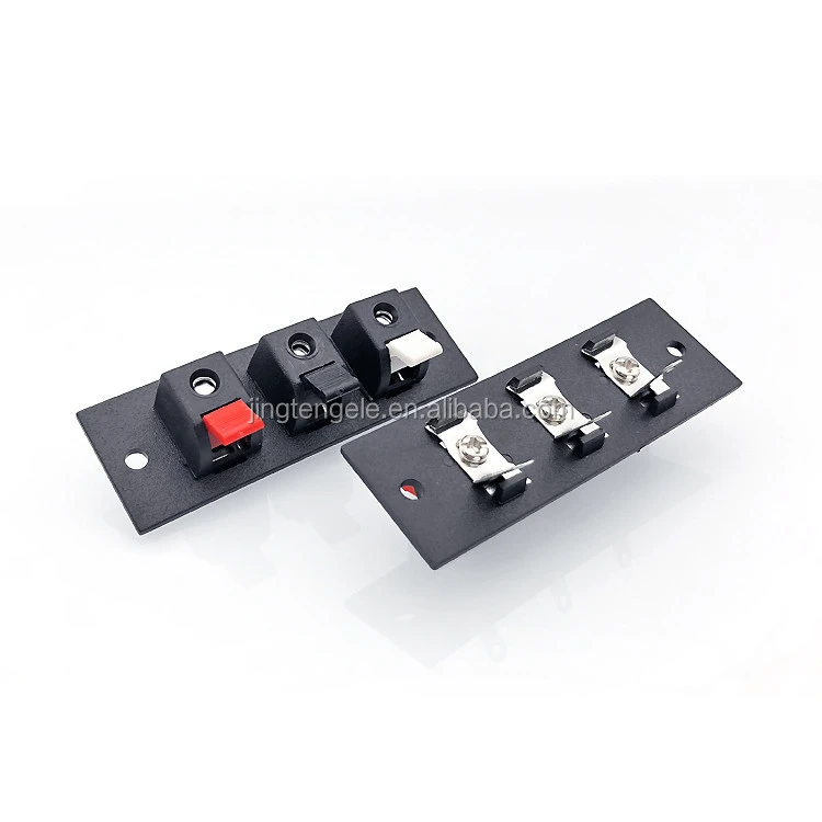 WP3-2 old type 3P Red&amp; Black&amp;White Clip push terminal type spring Wiring clip speaker terminal block connector