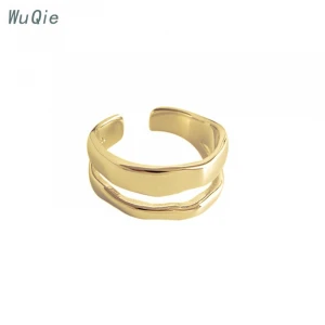 Wuqie New Design Wholesale Gold Plated Simple 925 Silver Finger Rings Jewelry Women