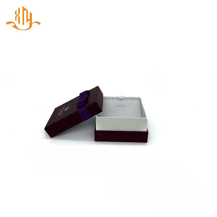 XIANGYU Custom Purple Cardboard Paper Jewelry Ring Necklace Packaging Gift Box