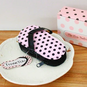 Ywbeyond Wholesale Nail Supplies Pink Polka Flip Flop Four Piece girls Kids Manicure Pedicure Set