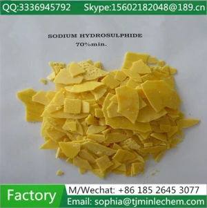 70% Sodium hydrogen sulfide yellow flakes for golden mining