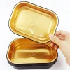 Black And Gold Oval Food Packing Takeout Containers Catering Box
