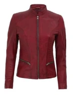 Womens Padded Leather Jacket
