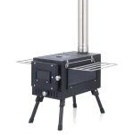 Tent Stove Wood Burning Camping Stove with Windproof Chimney for Tent Shelter
