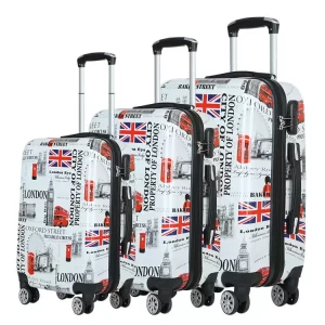Vintage 3 Pcs Travel Custom PP ABS PC Aluminum Family Light Weight 3 Piece Travel 3Pc Hard Shell Luggage