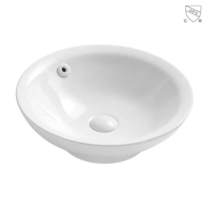 Bathroom white CUPC certified round shape countertop vitreous china ceramic vessel sink