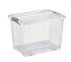 20L clear plastic clothing storage box with wheels