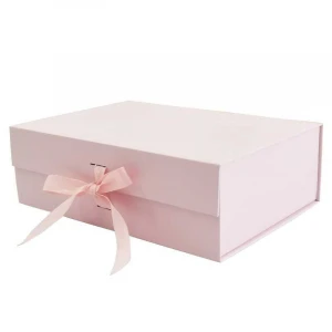 Folding Cardboard Ribbon Closures Foldable Gift Boxes