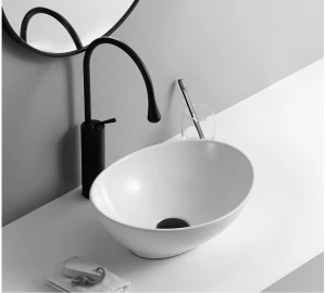 European Style Sanitary Ware Oval Porcelain custom Top White Modern Technical Bathroom Sink