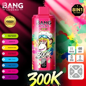 Bang Legend 300K 8In1 Premium Rechargeable Disposable Vape Factory Direct Wholesale For Australia And Global Markets