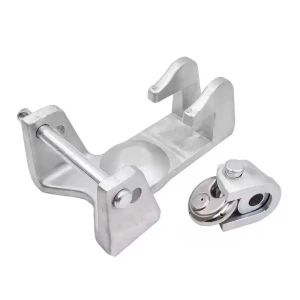 Silver aluminum alloy coupling lock with a small lock, suitable for off-road vehicle rescue