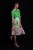 Import Absinthe Green Dress With Floral Highlights from India