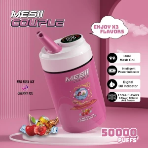 2025 Wholesale Disposable Vape E-Cigarette with Display 50K Mesii Vape 50000 Puffs Three Flavors Dual Mesh Coil Vape