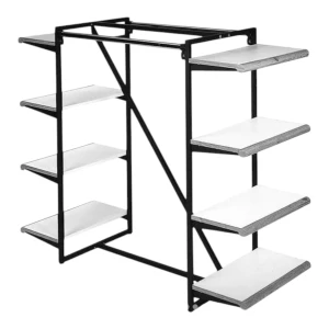 Buy Double-sided Modular Metal Display Rack With Wooden Shelves ...