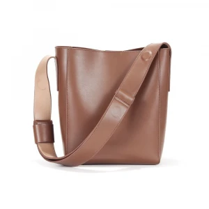 New Fashion Large Capacity Genuine Leather Ladies Bucket Handbag