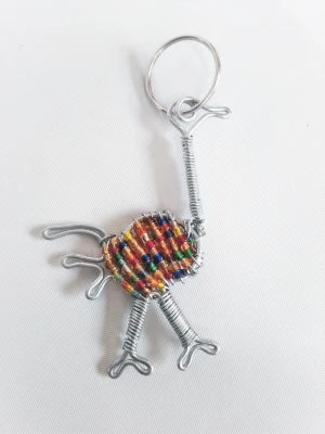 Wire Beaded Ostrich Key ring