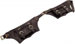 Black leather belt waist bag pouch